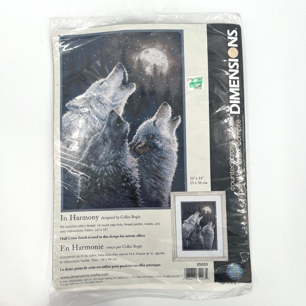 Dimensions‎ Cross Stitch Kit "In Harmony" Howling Wolves Wolf
